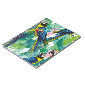 Carnet perroquets colorés et fleurs exotiques (Côté gauche)