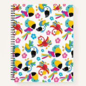 Carnet Perroquets colorés, Perroquets tropicaux, Oiseaux, (Devant)