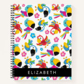 Carnet Perroquets colorés, perroquets tropicaux, Votre No (Devant)