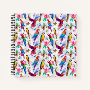 Carnet Perroquets de style aquarelle