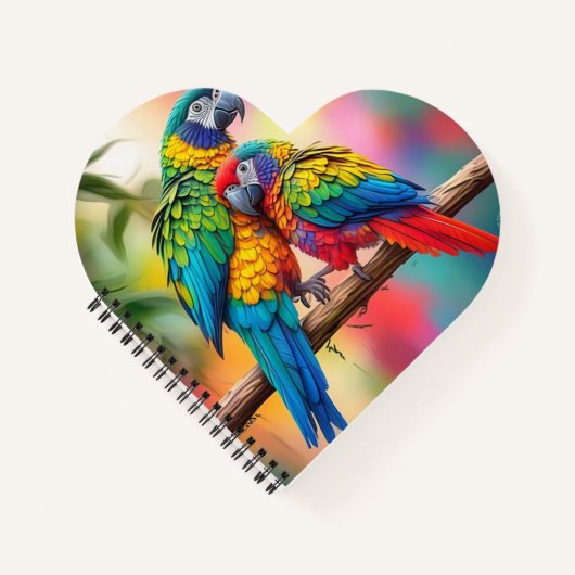 Carnet Perroquets Macaw Colorés Sur Une Branche-45739 (Devant)