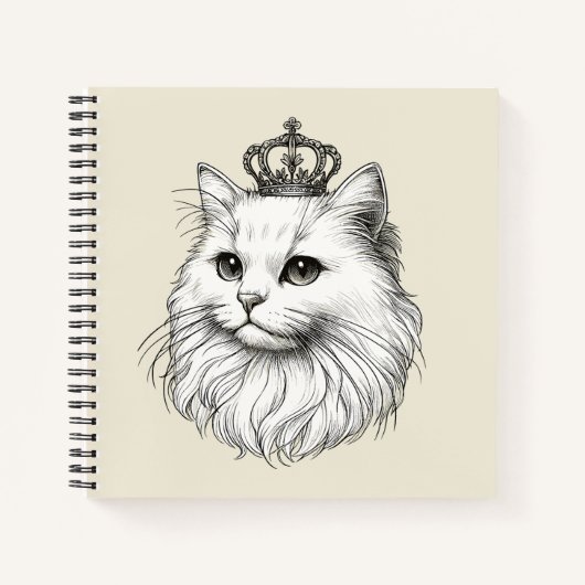 Carnet Persian Cat Wearing a Crown  (Devant)