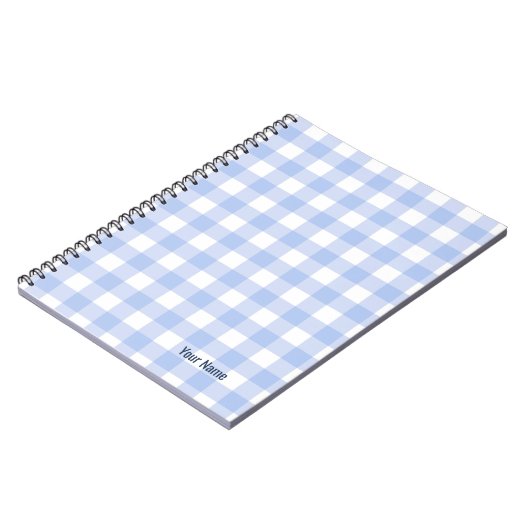 Carnet PERSONALISE Blue Gingham Pattern Notebook (Côté gauche)