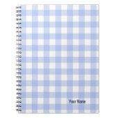 Carnet PERSONALISE Blue Gingham Pattern Notebook (Devant)