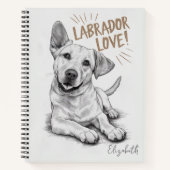 Carnet Personalisé Labrador Love Chien (Devant)