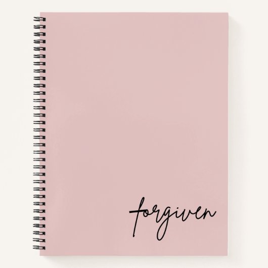 Carnet Personalisé Pardonné Minimaliste Blush Christian (Devant)