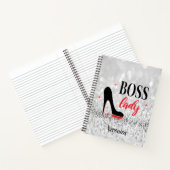 Carnet Personalisé Rouge Bas Stiletto Talon Boss Lady (Intérieur)