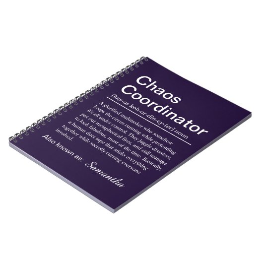 Carnet Personalised Chaos Coordinator Definition (Côté gauche)