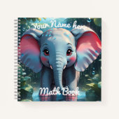 Carnet Personalised Cute Elephant in the Rain  (Devant)