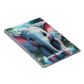 Carnet Personalised Cute Elephant in the Rain  (Côté Droit)