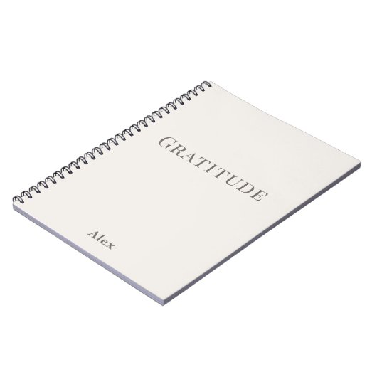 Carnet Personalised Gratitude – Minimal Typography (Côté gauche)