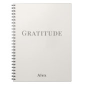Carnet Personalised Gratitude – Minimal Typography (Devant)