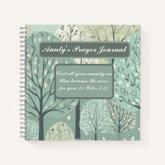 Carnet Personalised Notebook - Pastel Green Forest (Devant)