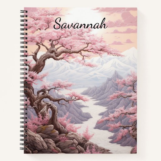 Carnet Personalizable Cherry Blossom Waterfall  (Devant)