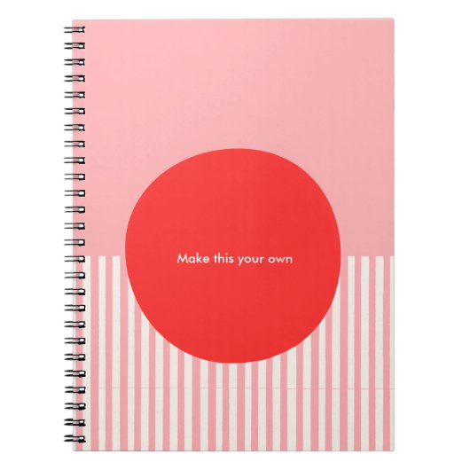 Carnet PERSONALIZE Inspired by Bauhaus Red and Pink  (Devant)