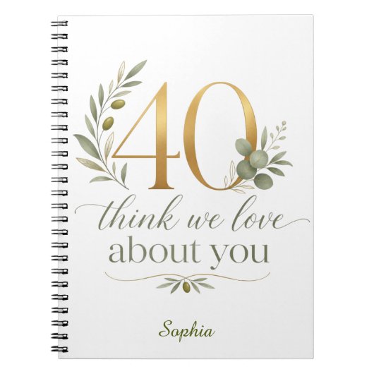 Carnet Personalized 40 Things We Love About You Gift (Devant)