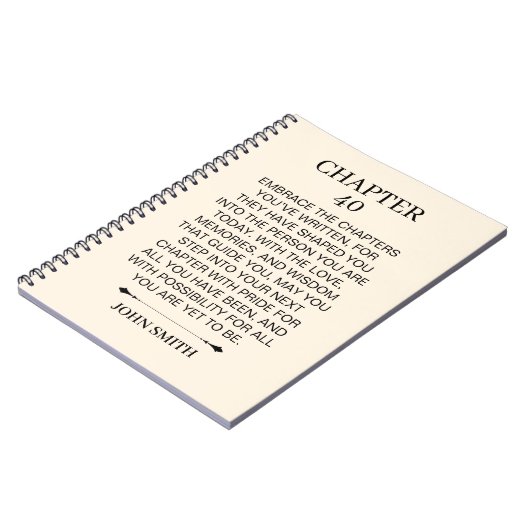 Carnet Personalized 40th Birthday (Côté gauche)