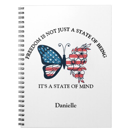 Carnet Personalized 4th of July Butterfly Notebook (Devant)