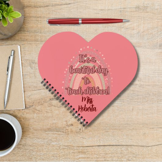 Carnet Personalized A Beautiful Day to Teach Rainbow