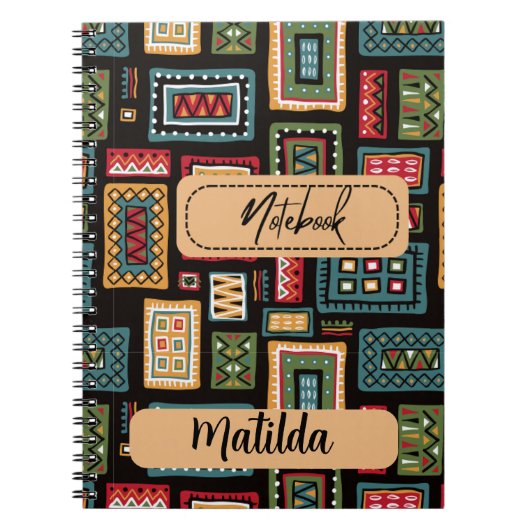 Carnet Personalized African print  (Devant)