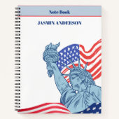 Carnet Personalized American Flag Patriotic USA  (Devant)
