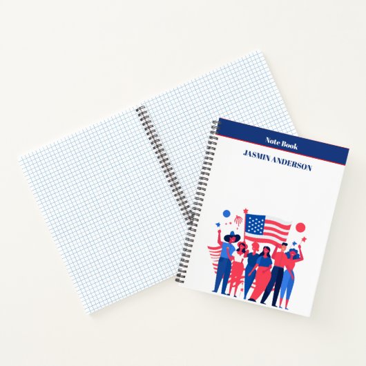 Carnet Personalized American Flag Patriotic USA  (Intérieur)
