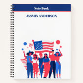Carnet Personalized American Flag Patriotic USA  (Devant)