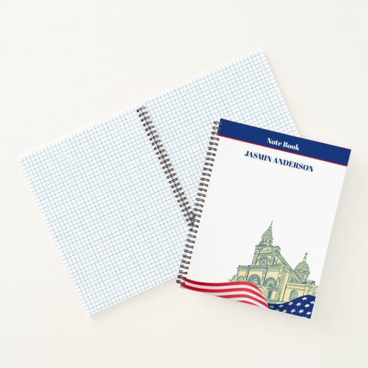 Carnet Personalized American Flag Patriotic USA  (Intérieur)