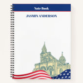 Carnet Personalized American Flag Patriotic USA  (Devant)