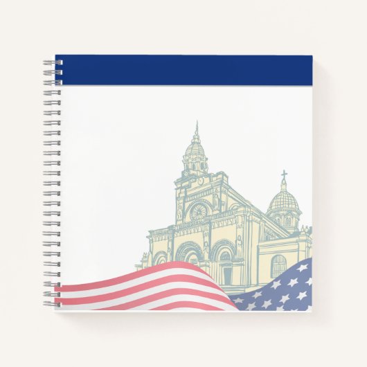 Carnet Personalized American Flag Patriotic USA (Devant)