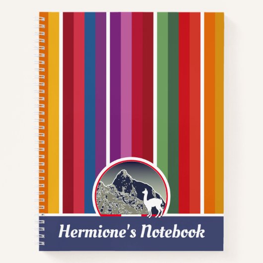 Carnet Personalized Andean Mountain Machu Picchu Peru (Devant)