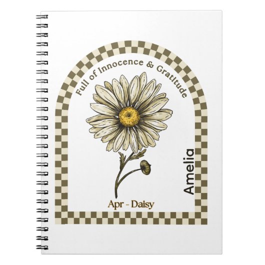 Carnet Personalized April Birth Month Flower Notebook (Devant)