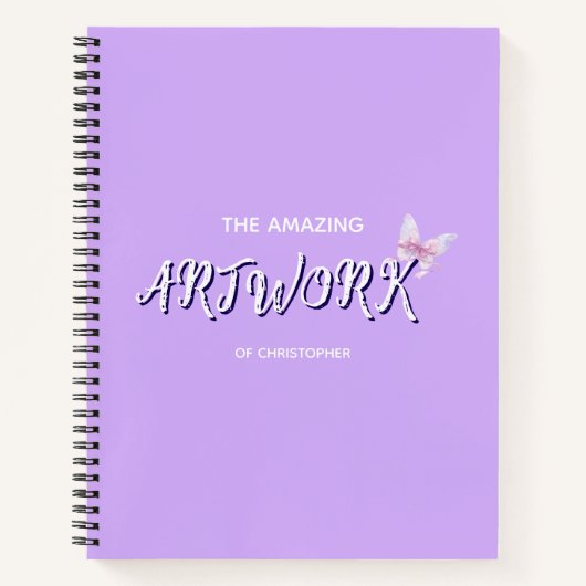 Carnet Personalized  Artist Sketchbook with bow Notebook (Devant)
