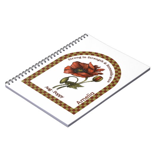 Carnet Personalized August Birth Month Flower Notebook (Côté gauche)