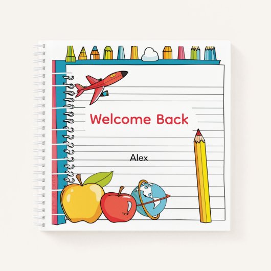 Carnet Personalized Back to School Apple Notebook for Kid (Devant)