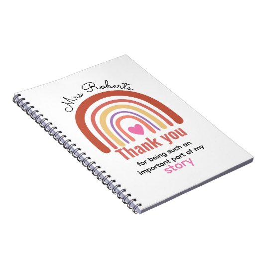 Carnet Personalized Back To School for Teachers Students (Côté Droit)