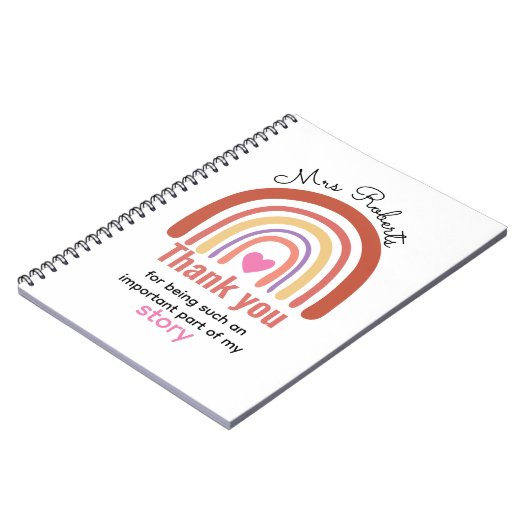 Carnet Personalized Back To School  for Teachers Students (Côté gauche)