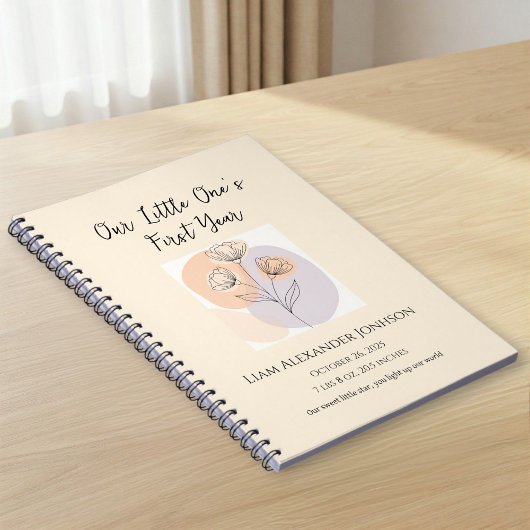 Carnet Personalized Beige Baby Photo Notebook