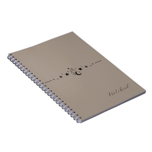Carnet Personalized Beige Celestial Spiral Notebook (Côté Droit)