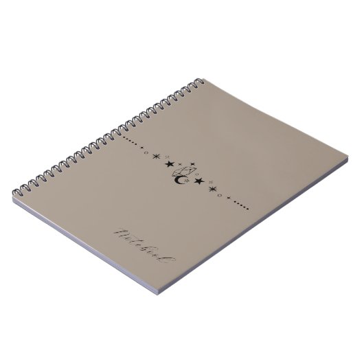 Carnet Personalized Beige Celestial Spiral Notebook (Côté gauche)