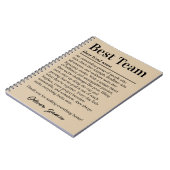 Carnet Personalized Best Team Appreciation Corporate Gift (Côté gauche)