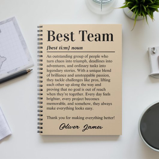 Carnet Personalized Best Team Appreciation Corporate Gift
