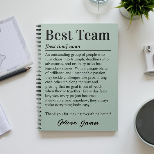 Carnet Personalized Best Team Definition Appreciation