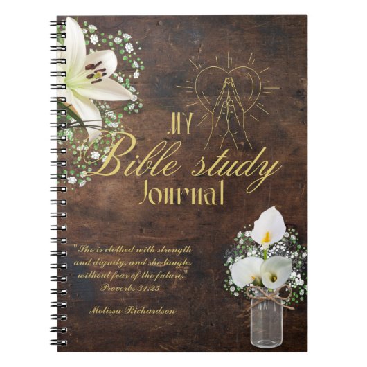 Carnet Personalized Bible Study Add Name and Faith Verse  (Devant)