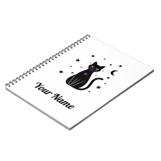 Carnet Personalized Black Cat Notebook (Côté gauche)