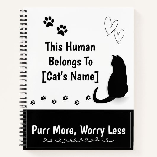 Carnet Personalized Black Cat Spiral Notebook (Devant)