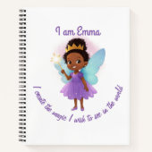 Carnet Personalized Black Fairy Girl Notebook (Devant)