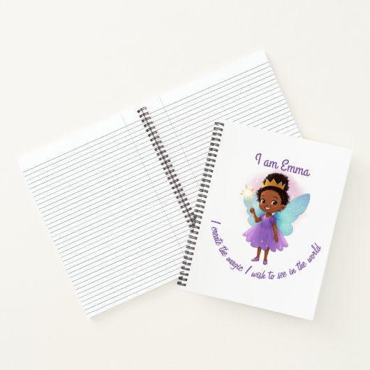 Carnet Personalized Black Fairy Girl Notebook (Intérieur)