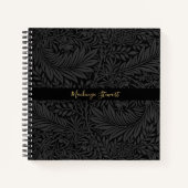 Carnet Personalized Black Floral Pattern (Devant)