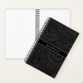 Carnet Personalized Black Floral Pattern (À l'intérieur)